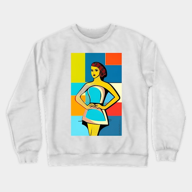 Pop Art Pin Up Girl Crewneck Sweatshirt by ShopSunday